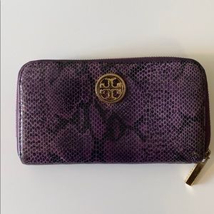 Tory Burch Purple Leather Wallet